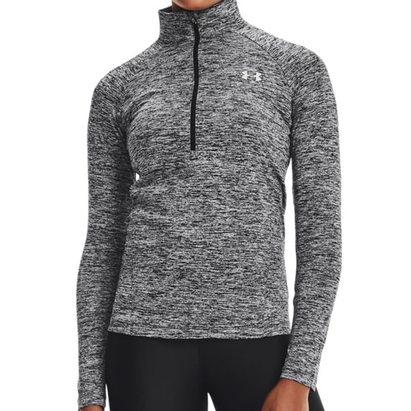 Under Armour Heathered Black and Gray half-zip - Picture 1 of 6